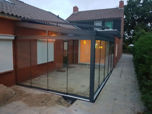 Aluminium Profiline veranda 569x350 cm antraciet structuur - Westerland