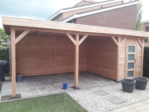 Blokhut Kiekendief 200x300 cm + overkapping 500 cm - Alblasserdam