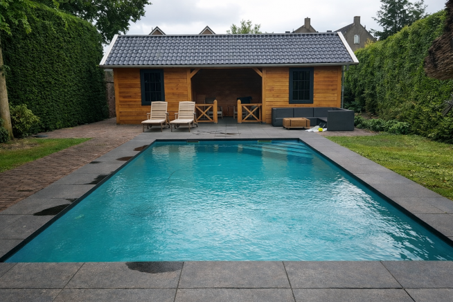Douglasvision zadeldak Prestige 900x400 cm en buitenverblijf 900x400 cm - Waalre