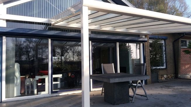 Aluminium veranda profiline 500x300 cm kleur creme wit - Goudswaard