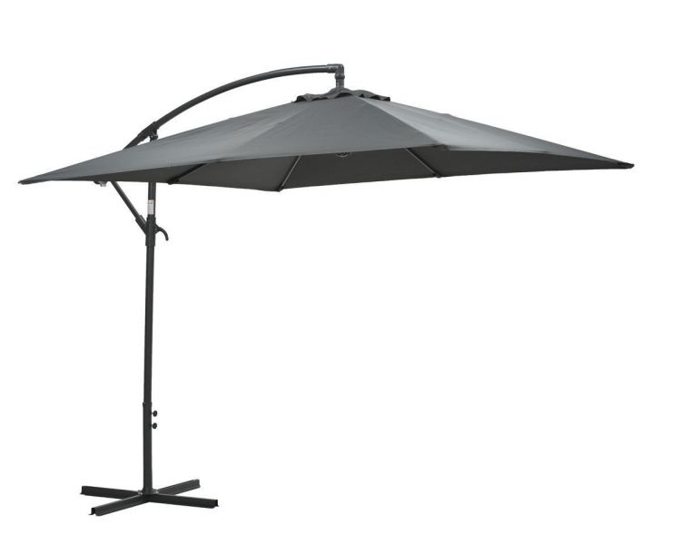 Corfu parasol - 250x250 cm - carbon black - dark grey Corfu parasol - 250x250 cm - carbon black - dark grey