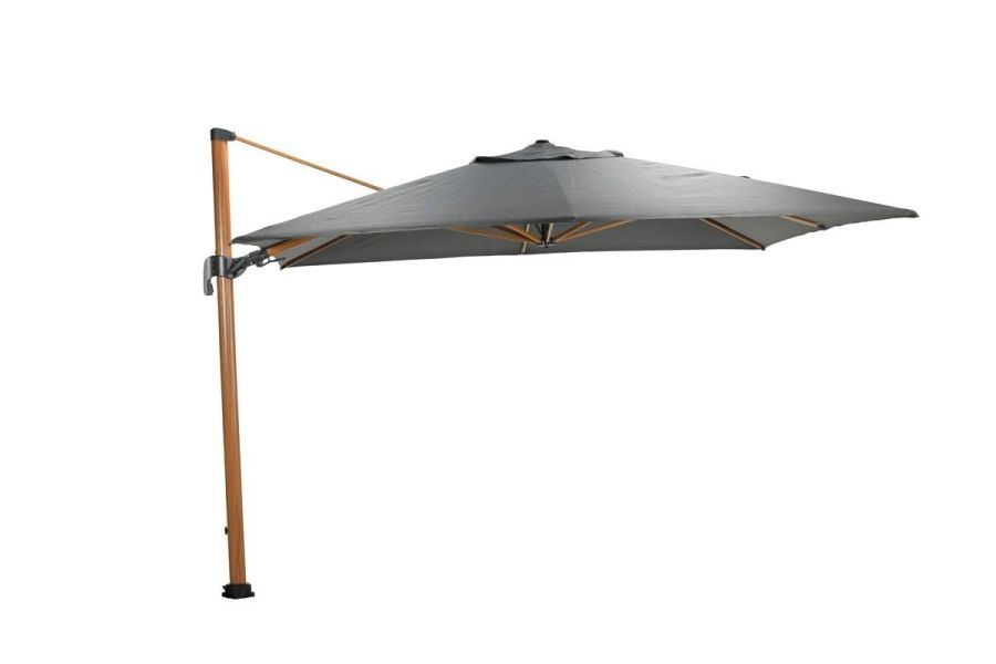 Garden Impressions Hawaii Big Pole II zweefparasol 350x350 teak/royal anthracite Garden Impressions Hawaii Big Pole II zweefparasol 350x350 teak/royal anthracite