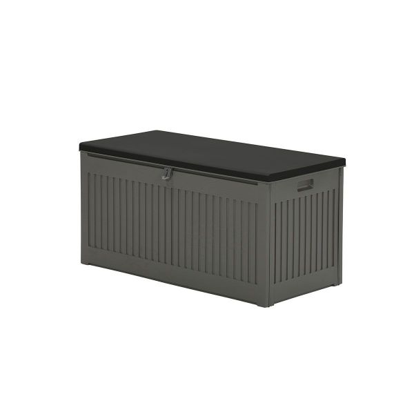 Primo kussenbox - 270L - 109x51 cm - kunststof - dark grey - black Primo kussenbox - 270L - 109x51 cm - kunststof - dark grey - black
