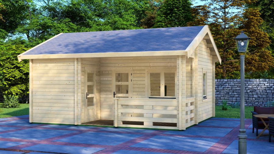 Chalet Edelweiss 600x510 cm incl. vloer, ramen en deuren Chalet Edelweiss 600x510 cm incl. vloer, ramen en deuren