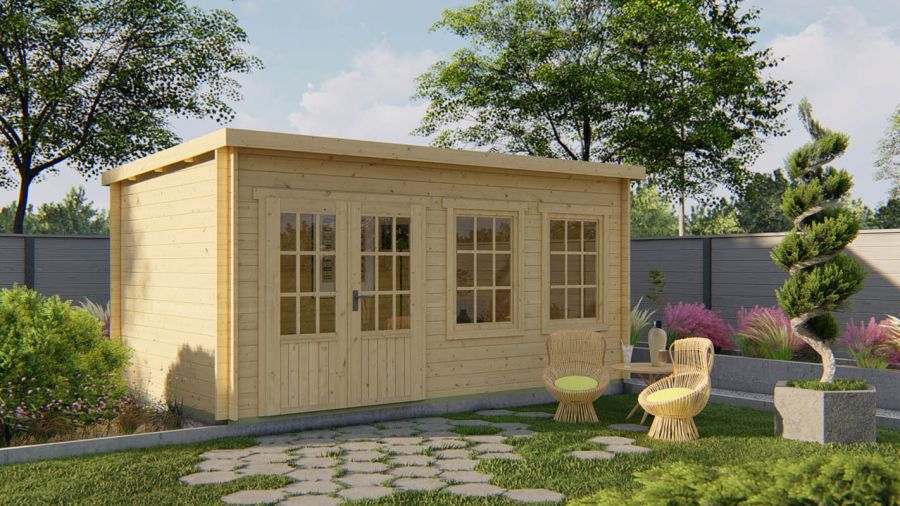 Tuindeco Sadie Blokhut 500x300 cm 40 mm vuren grijs geïmpregneerd Tuindeco Sadie Blokhut 500x300 cm 40 mm vuren grijs geïmpregneerd