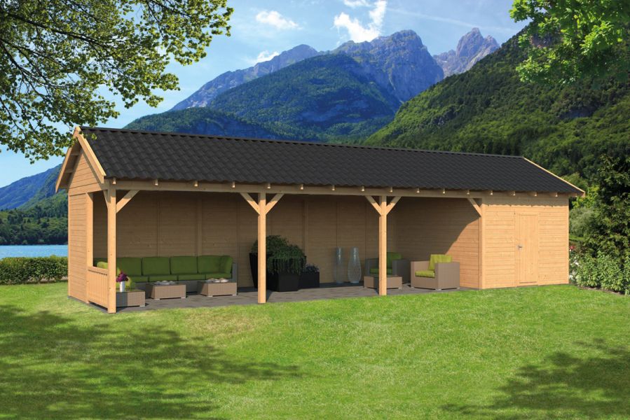 Lariks/Douglas Overkapping Hamar XL type 10 blank 1303x445 cm Lariks/Douglas Overkapping Hamar XL type 10 blank 1303x445 cm