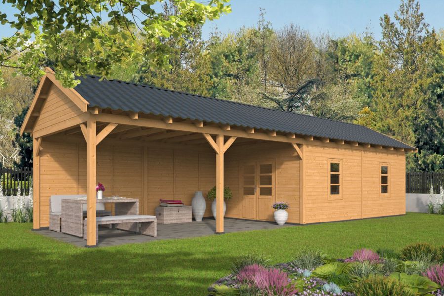 Lariks/Douglas Overkapping Hamar XL type 11 blank 1303x445 cm Lariks/Douglas Overkapping Hamar XL type 11 blank 1303x445 cm