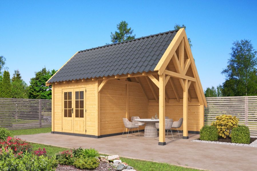 Kapschuur Billund XL Type 3 Red Class Wood 600x460 cm - geïmpregneerd Kapschuur Billund XL Type 3 Red Class Wood 600x460 cm - geïmpregneerd