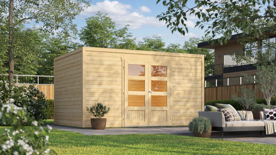 Outdoor Life Quby blokhut 400x300 cm 28 mm vuren blank Outdoor Life Quby blokhut 400x300 cm 28 mm vuren blank