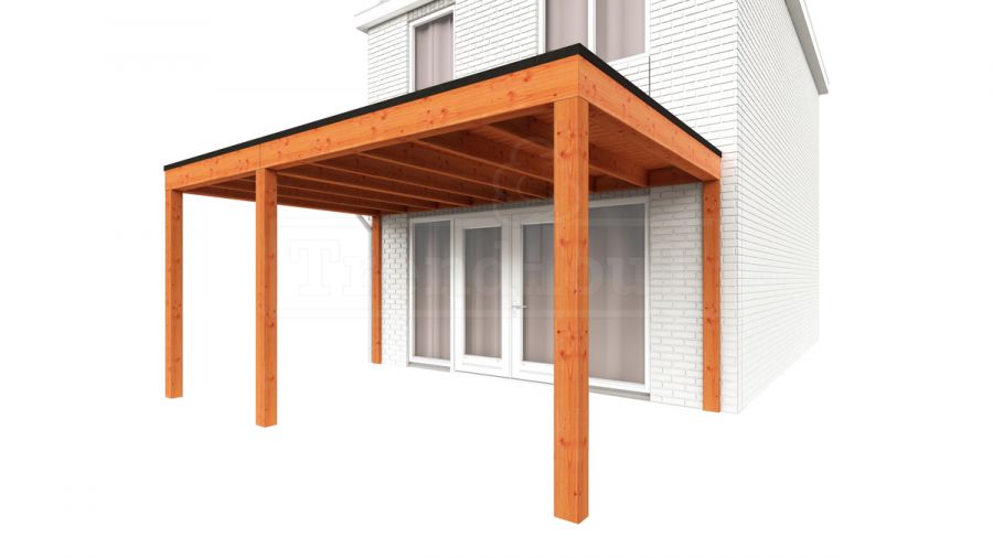 Aanbouwveranda Modena 485x365 cm - model links Aanbouwveranda Modena 485x365 cm - model links