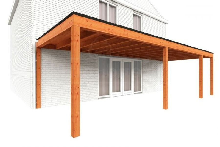 Trendhout Aanbouwveranda Modena 905x365 cm - model rechts Trendhout Aanbouwveranda Modena 905x365 cm - model rechts