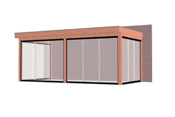 Aanbouwveranda Ancona 600x330 cm - plat dak - Combinatie 1 Aanbouwveranda Ancona 600x330 cm - plat dak - Combinatie 1