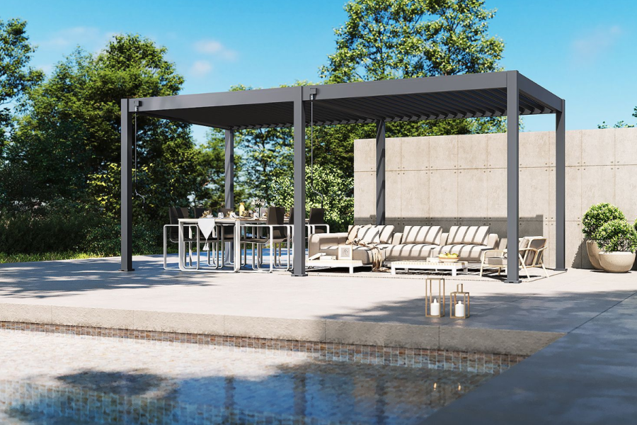 Tuindeco Advance Line vrijstaande aluminium overkapping 300x600x255 cm antraciet Tuindeco Advance Line vrijstaande aluminium overkapping 300x600x255 cm antraciet