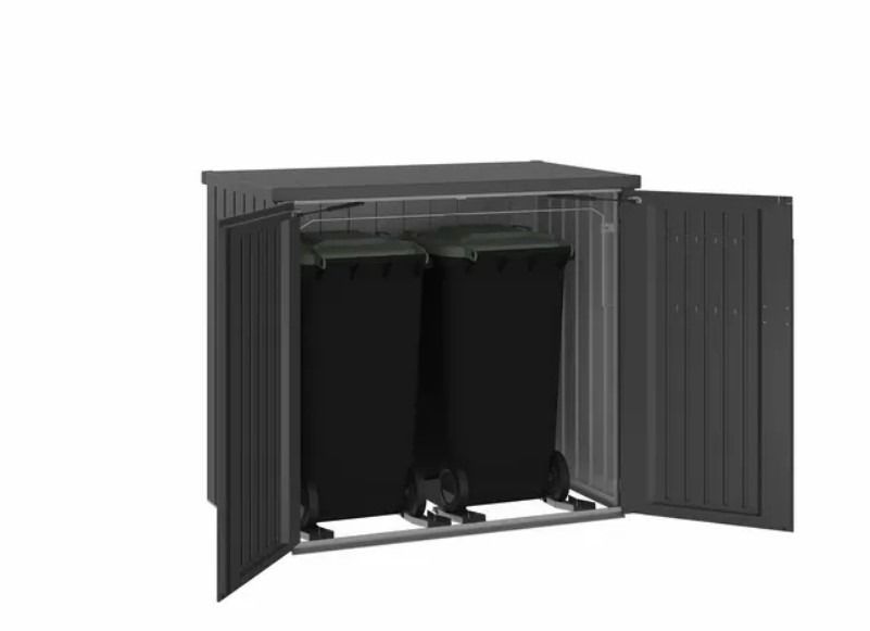 Metalen containerberging Alex Duo 148x88x129 cm - donkergrijs metallic Metalen containerberging Alex Duo 148x88x129 cm - donkergrijs metallic