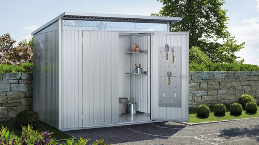 Biohort AvantGarde ECO A7 metalen berging 260x260x218 cm met dubbele deur Biohort AvantGarde ECO A7 metalen berging 260x260x218 cm met dubbele deur