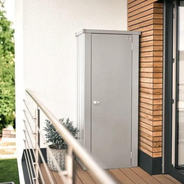 Biohort Julia M HIGH metalen terraskast 77,7x57x180,9 cm zilver Biohort Julia M HIGH metalen terraskast 77,7x57x180,9 cm zilver