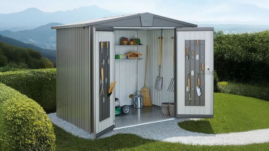 Biohort Europa 2A metalen tuinhuis 244x84x203 cm Biohort Europa 2A metalen tuinhuis 244x84x203 cm