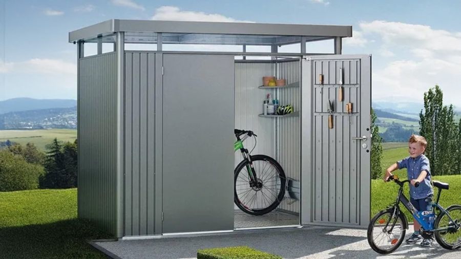 Biohort Highline H3 metalen berging 275x235x222 cm met dubbele deur