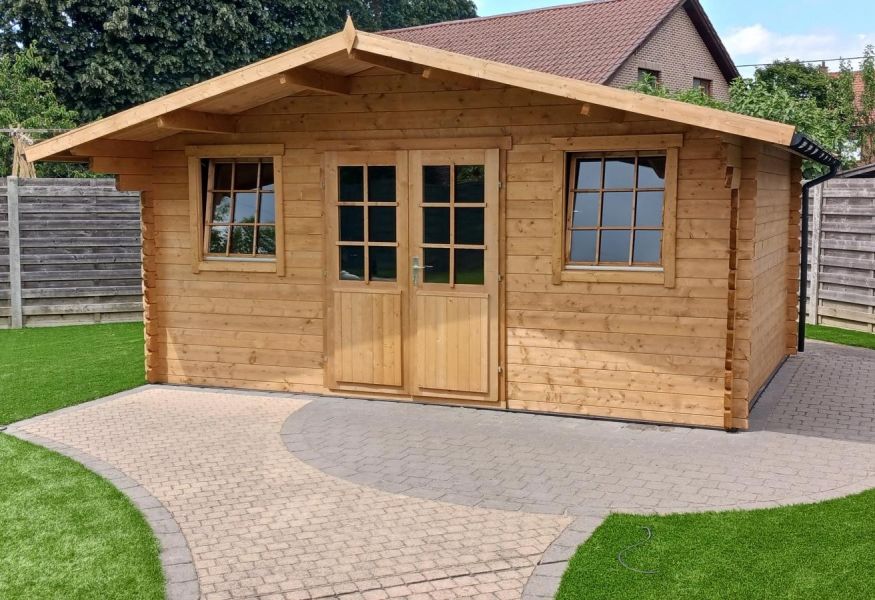Tuindeco Parijs Blokhut 500x380 cm 44 mm vuren bruin geïmpregneerd Tuindeco Parijs Blokhut 500x380 cm 44 mm vuren bruin geïmpregneerd