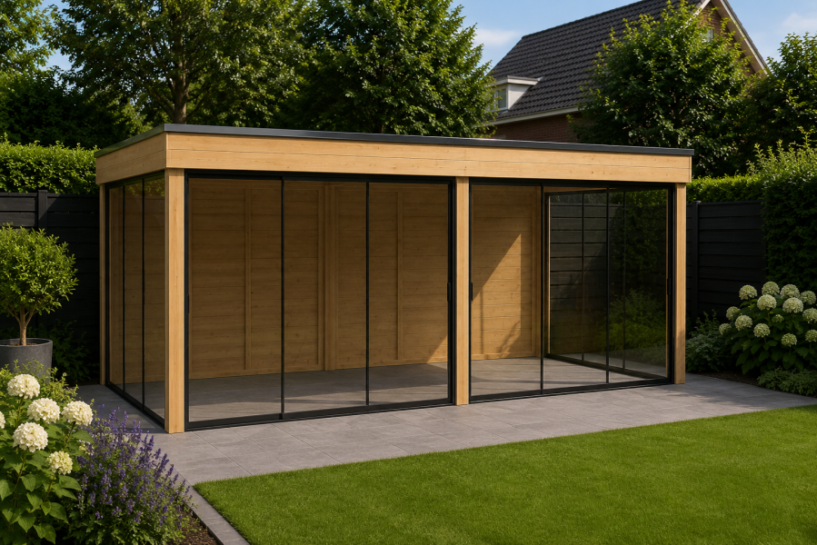 Overkapping Novo 670x300 cm Douglas incl. glasschuifwanden (incl. EPDM) Overkapping Novo 670x300 cm Douglas incl. glasschuifwanden (incl. EPDM)