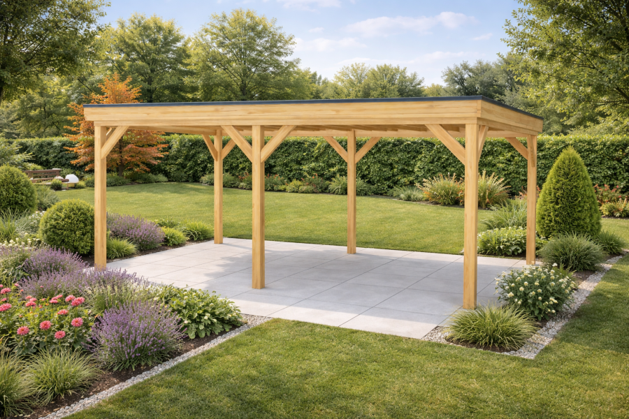 Overkapping Woerden 600x400 cm Douglas blank (incl. EPDM)