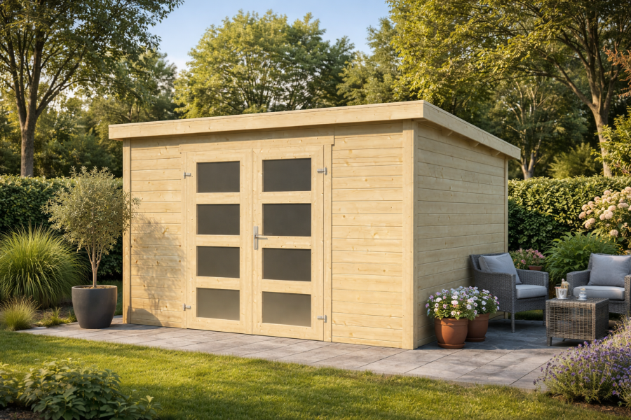 Blokhut Bart 300x300cm 28mm vuren blank