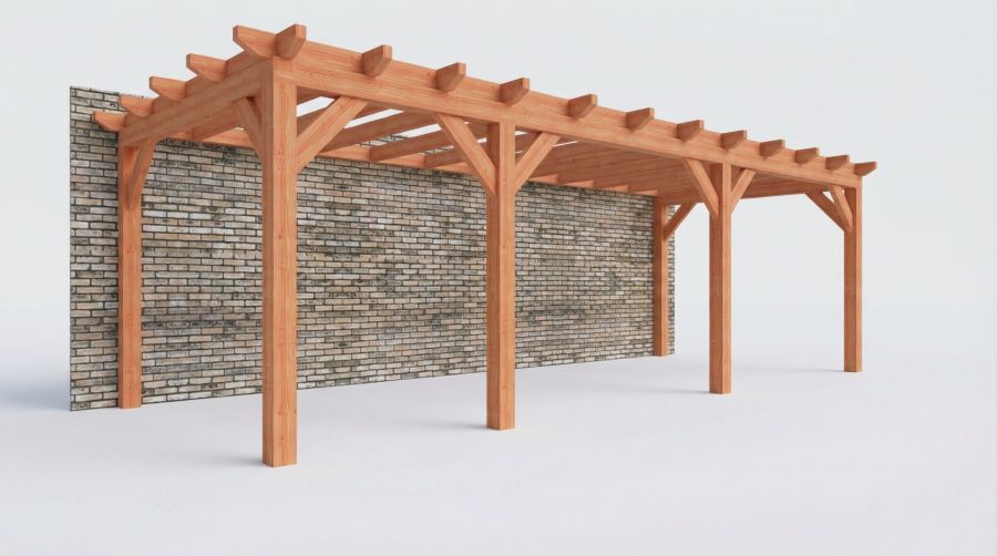 Bouwpakket aanbouwveranda 815x326 cm links fijnbezaagd Douglas Bouwpakket aanbouwveranda 815x326 cm links fijnbezaagd Douglas