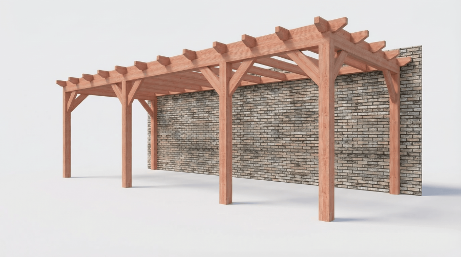 Bouwpakket aanbouwveranda 815x326 cm rechts fijnbezaagd Douglas Bouwpakket aanbouwveranda 815x326 cm rechts fijnbezaagd Douglas