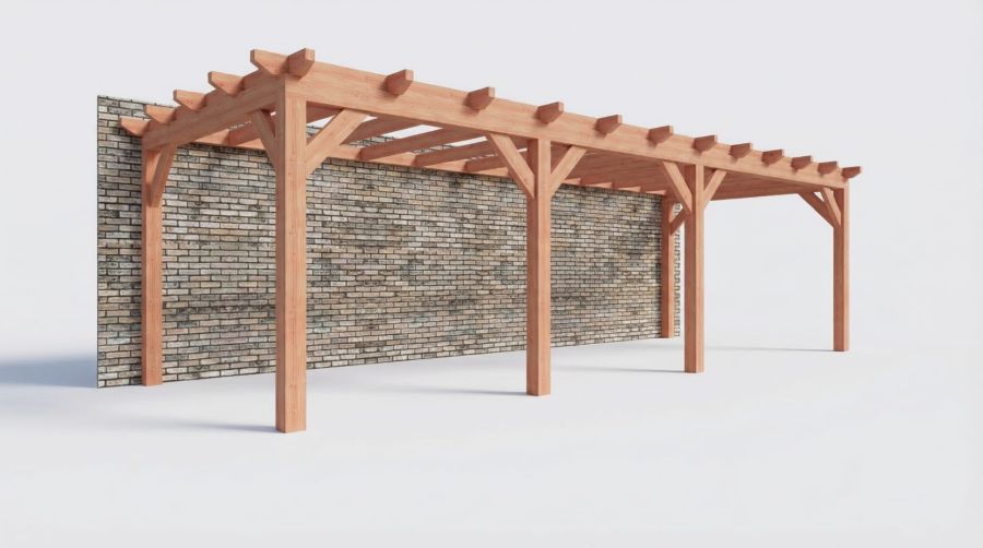 Bouwpakket aanbouwveranda 886,5x326 cm rechts fijnbezaagd Douglas Bouwpakket aanbouwveranda 886,5x326 cm rechts fijnbezaagd Douglas