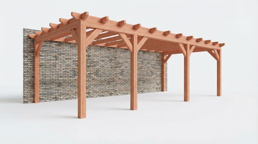 Bouwpakket aanbouwveranda 815x390,5 cm links fijnbezaagd Douglas Bouwpakket aanbouwveranda 815x390,5 cm links fijnbezaagd Douglas