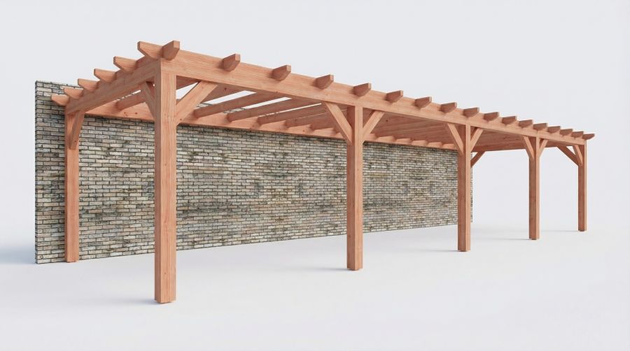 Bouwpakket aanbouwveranda 1219x390,5 cm fijnbezaagd Douglas Bouwpakket aanbouwveranda 1219x390,5 cm fijnbezaagd Douglas