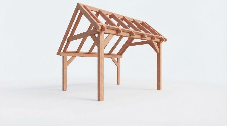 Bouwpakket kapschuur 410,5x346 cm fijnbezaagd Douglas
