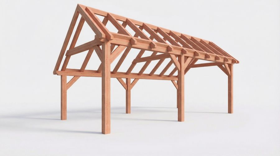 Bouwpakket kapschuur 701,5x346 cm fijnbezaagd Douglas Bouwpakket kapschuur 701,5x346 cm fijnbezaagd Douglas