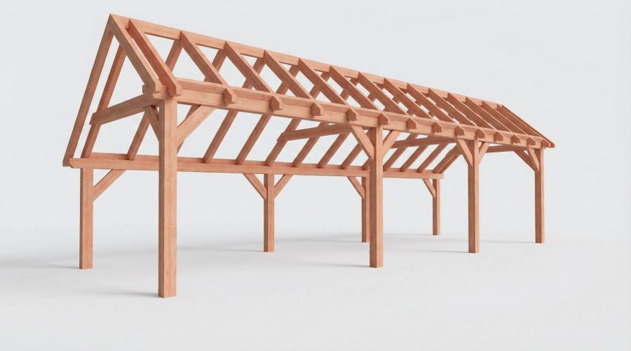 Bouwpakket kapschuur 992,5x346 cm fijnbezaagd Douglas