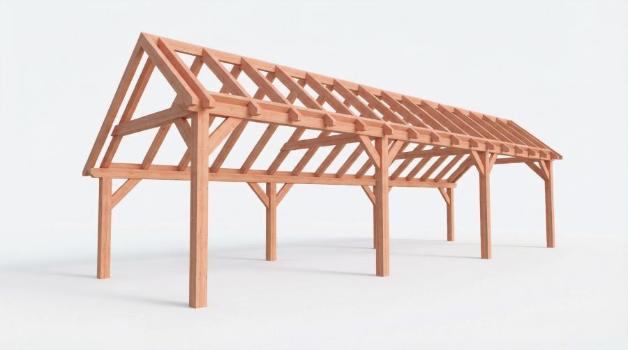 Bouwpakket kapschuur 1121,5x346 cm fijnbezaagd Douglas Bouwpakket kapschuur 1121,5x346 cm fijnbezaagd Douglas