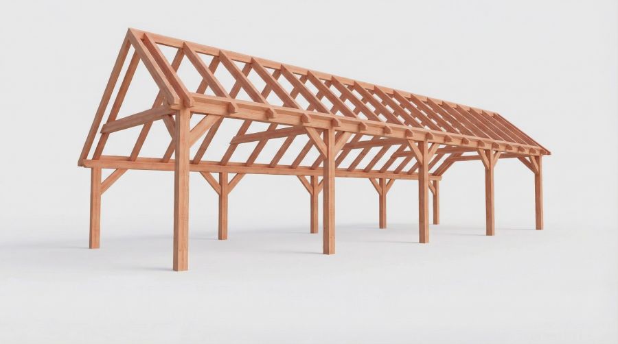 Bouwpakket kapschuur 1219x410,5 cm fijnbezaagd Douglas Bouwpakket kapschuur 1219x410,5 cm fijnbezaagd Douglas