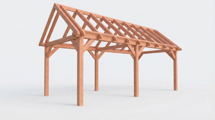 Bouwpakket zadeldak 701,5x346 cm fijnbezaagd Douglas Bouwpakket zadeldak 701,5x346 cm fijnbezaagd Douglas