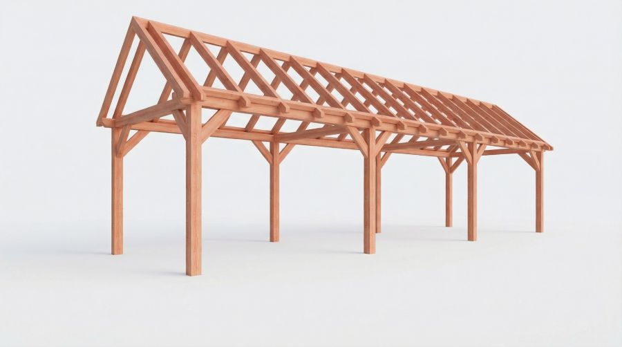 Bouwpakket zadeldak 1121,5x346 cm fijnbezaagd Douglas Bouwpakket zadeldak 1121,5x346 cm fijnbezaagd Douglas