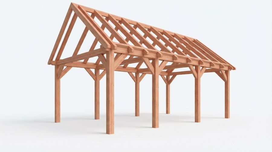 Bouwpakket zadeldak 709x410,5 cm fijnbezaagd Douglas Bouwpakket zadeldak 709x410,5 cm fijnbezaagd Douglas