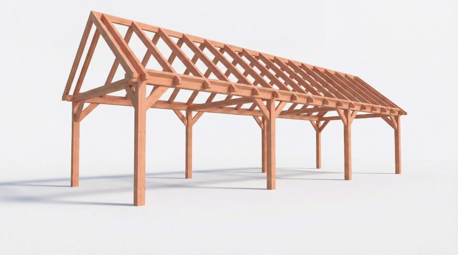 Bouwpakket zadeldak 1121,5x410,5 cm fijnbezaagd Douglas Bouwpakket zadeldak 1121,5x410,5 cm fijnbezaagd Douglas