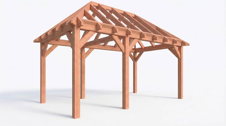 Bouwpakket schilddak 588,5x346 cm fijnbezaagd Douglas Bouwpakket schilddak 588,5x346 cm fijnbezaagd Douglas