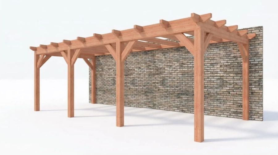 Bouwpakket aanbouwveranda 769x326 cm fijnbezaagd Douglas Bouwpakket aanbouwveranda 769x326 cm fijnbezaagd Douglas