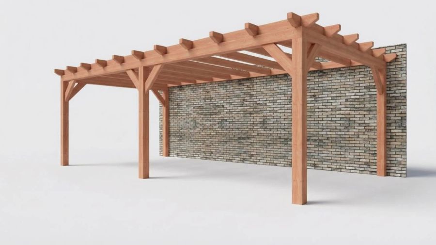 Bouwpakket aanbouwveranda 766x390,5 cm fijnbezaagd Douglas Bouwpakket aanbouwveranda 766x390,5 cm fijnbezaagd Douglas