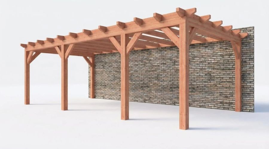 Bouwpakket aanbouwveranda 769x390,5 cm fijnbezaagd Douglas Bouwpakket aanbouwveranda 769x390,5 cm fijnbezaagd Douglas
