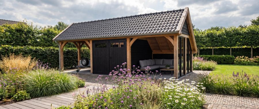 Trendhout Kapschuur De Veste 415x380 cm eiken