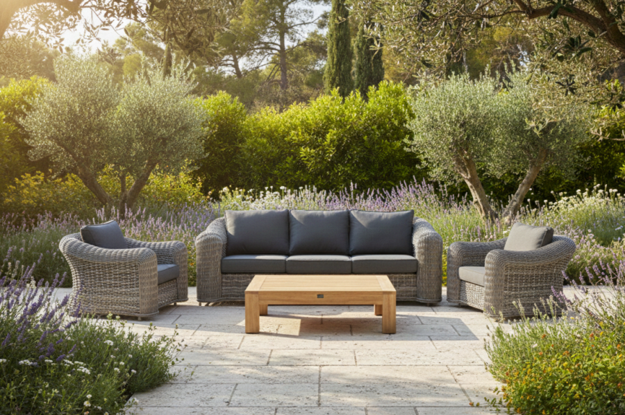 SenS-Line Wicker DaVinci loungeset 4-delig - nog 1 stuk beschikbaar! 