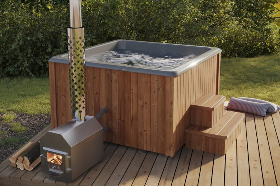 Interflex Hottub Luxe Square 189x189 cm 18 mm thermo wood blank Interflex Hottub Luxe Square 189x189 cm 18 mm thermo wood blank