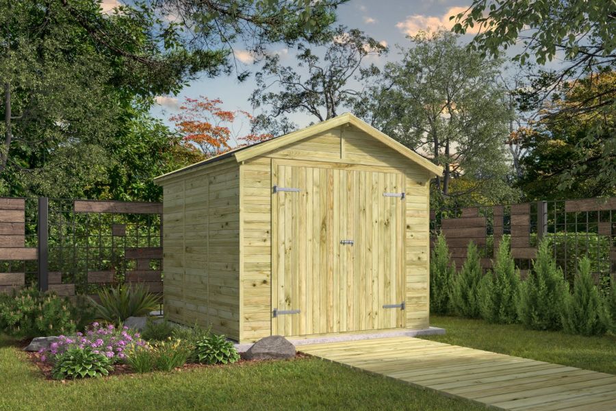 Tuindeco Hugo berging 231x224 cm 16 mm vuren groen geïmpregneerd