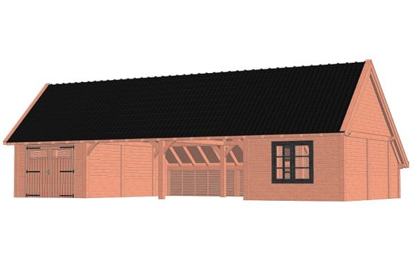 Kapschuur De Hofstee XXL 1505x720 cm - Combinatie 1 Kapschuur De Hofstee XXL 1505x720 cm - Combinatie 1