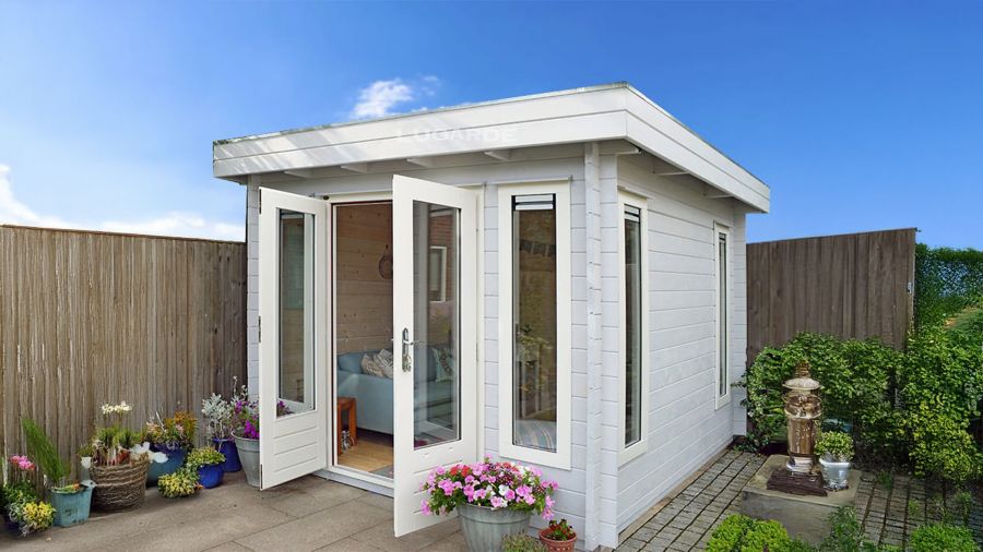 Lugarde B6 Blokhut 250x300 cm 44 mm vurenhout blank Lugarde B6 Blokhut 250x300 cm 44 mm vurenhout blank